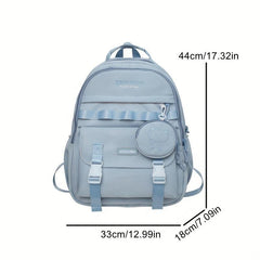 Casual Backpack with Bear Patten Coin Purse