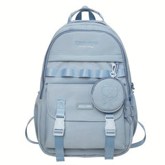 Casual Backpack with Bear Patten Coin Purse