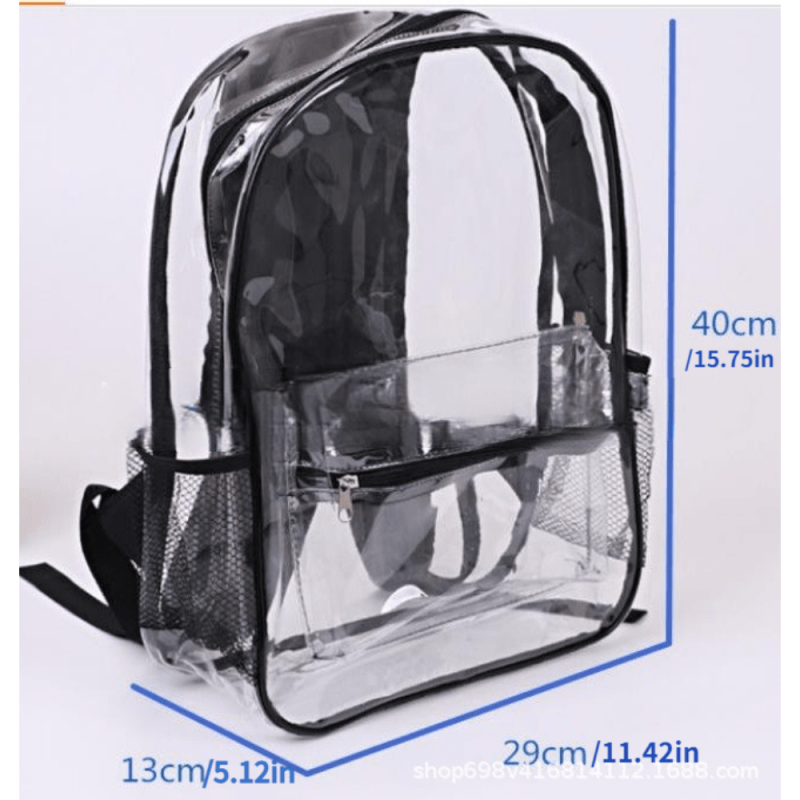 Transparent PVC Backpack Students School Bag Durable Stylish Backpack