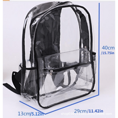 Transparent PVC Backpack Students School Bag Durable Stylish Backpack