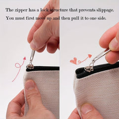 I Do Linen Zipper Cosmetics Bag Toiletry Travel Pouch Organizer