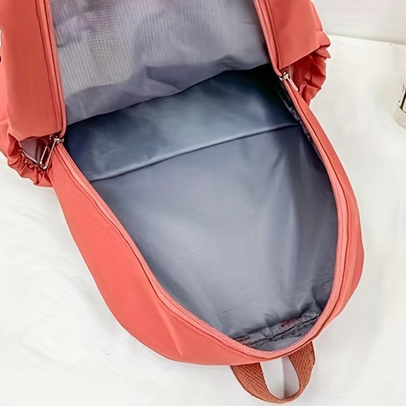 Minimalist Casual Backpack With Rabbit Pendant For Girls