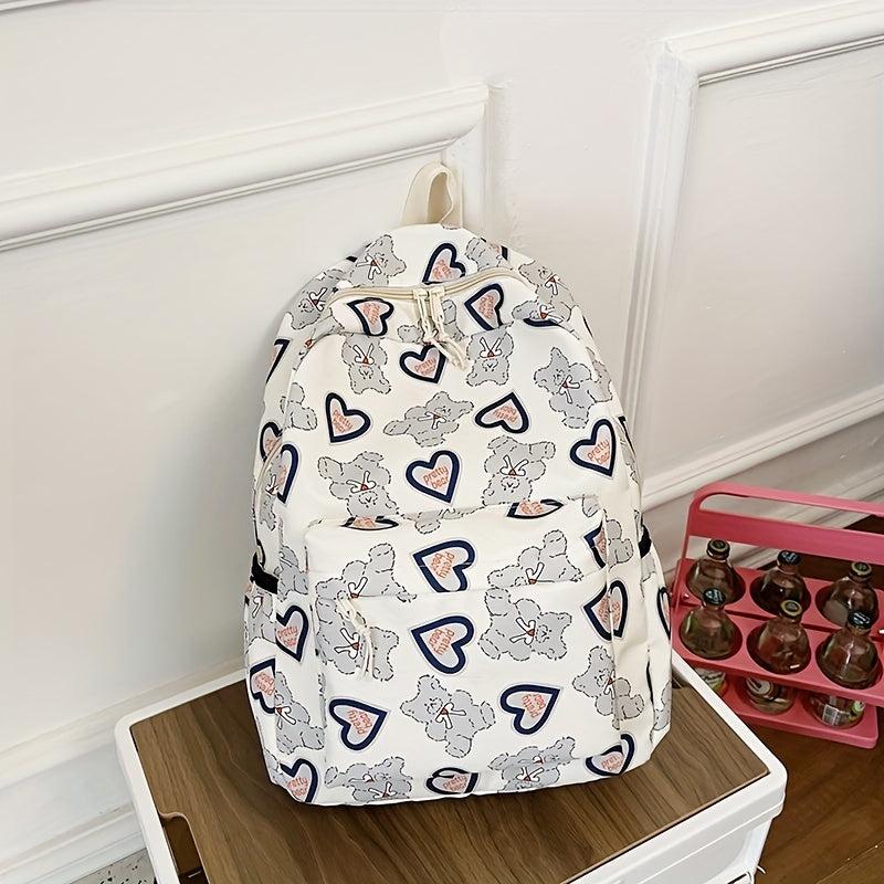 Cartoon Bear Print Travel Backpack