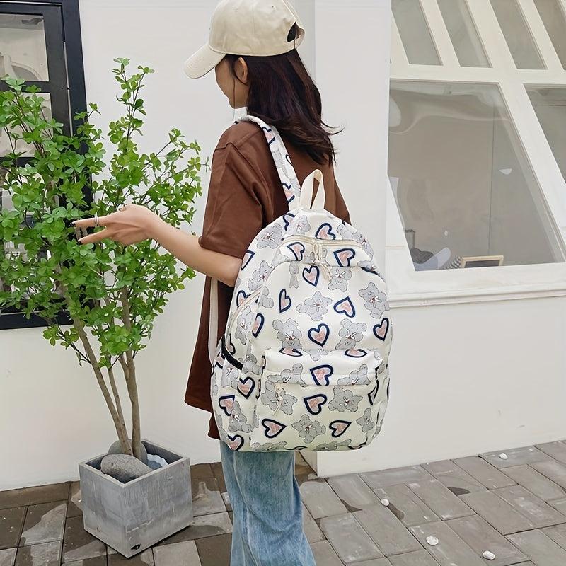 Cartoon Bear Print Travel Backpack