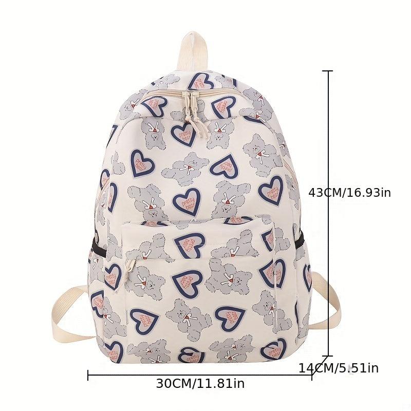 Cartoon Bear Print Travel Backpack