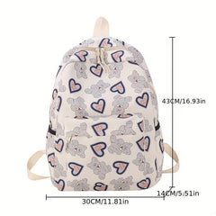 Cartoon Bear Print Travel Backpack
