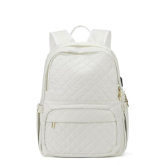 Argyle Quilted Backpack Large Capacity Casual Travel Schoolbag