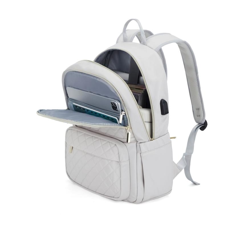 Argyle Quilted Backpack Large Capacity Casual Travel Schoolbag