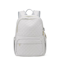 Argyle Quilted Backpack Large Capacity Casual Travel Schoolbag