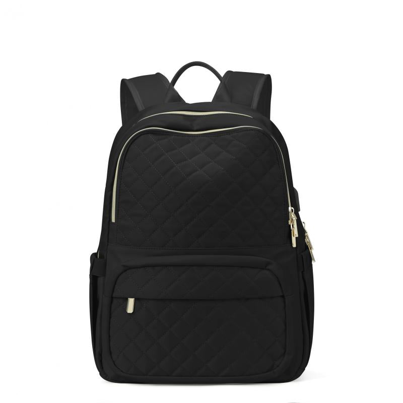 Argyle Quilted Backpack Large Capacity Casual Travel Schoolbag