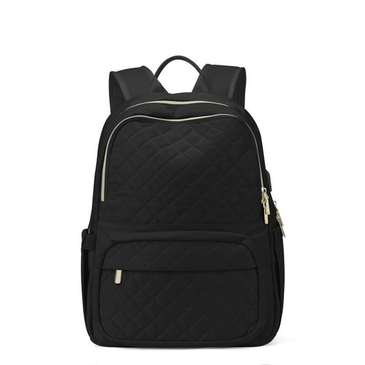 Argyle Quilted Backpack Large Capacity Casual Travel Schoolbag