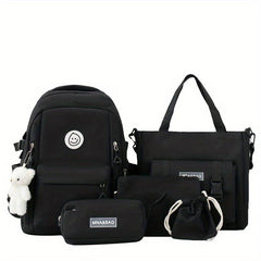 5pcs Backpack Crossbody Bag Handbag Drawstring Bag And Pen Bag Set