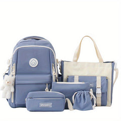 5pcs Backpack Crossbody Bag Handbag Drawstring Bag And Pen Bag Set