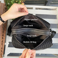Large Capacity Hollow Mesh Casual Crossbody Bag for Women