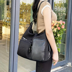 Large Capacity Hollow Mesh Casual Crossbody Bag for Women