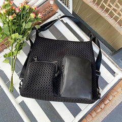 Large Capacity Hollow Mesh Casual Crossbody Bag for Women