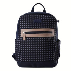Plaid Backpack with Spine Protection and Large Capacity