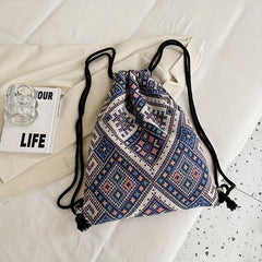 Unisex Large Drawstring Tunic Backpack