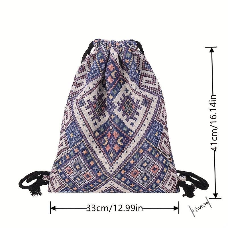 Unisex Large Drawstring Tunic Backpack