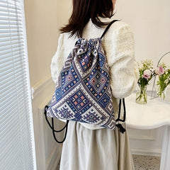 Unisex Large Drawstring Tunic Backpack