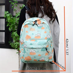 Cartoon Bear Cloud Pattern Backpack for Students Large Capacity