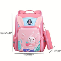 Rabbit Astronaut Pattern Backpack Kids School Bag
