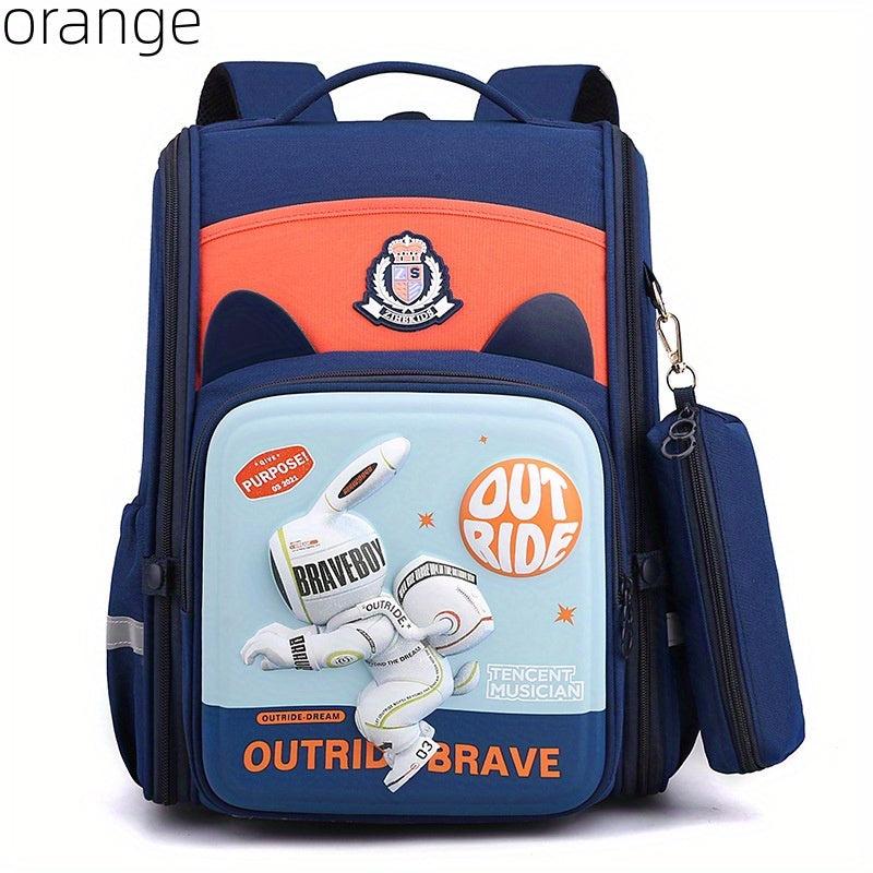 Rabbit Astronaut Pattern Backpack Kids School Bag