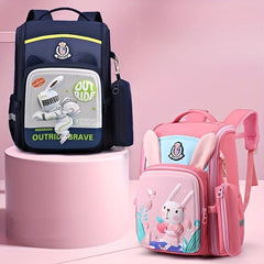 Rabbit Astronaut Pattern Backpack Kids School Bag
