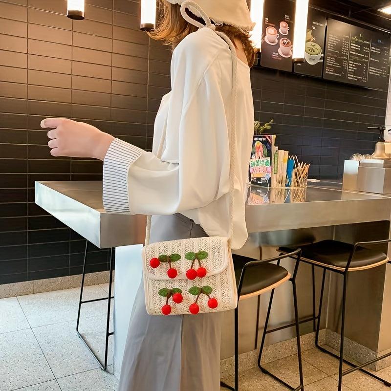 Boho Style Small Crossbody Bag for Women Straw Woven Messenger