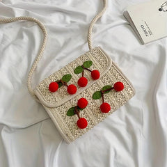 Boho Style Small Crossbody Bag for Women Straw Woven Messenger