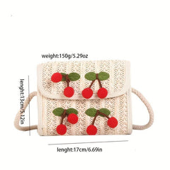 Boho Style Small Crossbody Bag for Women Straw Woven Messenger