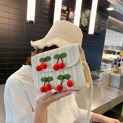 Boho Style Small Crossbody Bag for Women Straw Woven Messenger