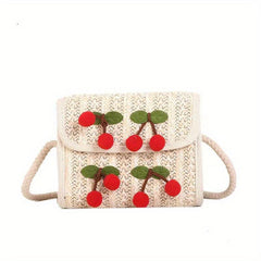 Boho Style Small Crossbody Bag for Women Straw Woven Messenger