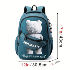 Creative Bear Student School Bag Casual Large Capacity Backpack