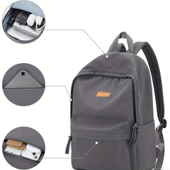Solid Schoolbag Men Women College Student Junior High School Student Backpack