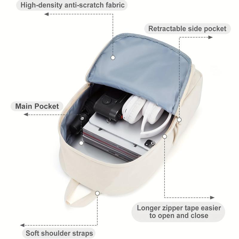 Solid Schoolbag Men Women College Student Junior High School Student Backpack