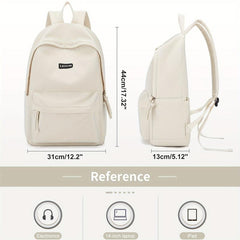 Solid Schoolbag Men Women College Student Junior High School Student Backpack