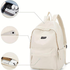Solid Schoolbag Men Women College Student Junior High School Student Backpack