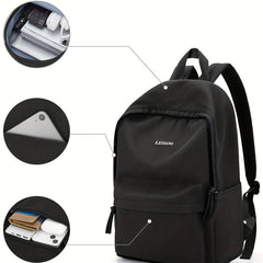 Solid Schoolbag Men Women College Student Junior High School Student Backpack