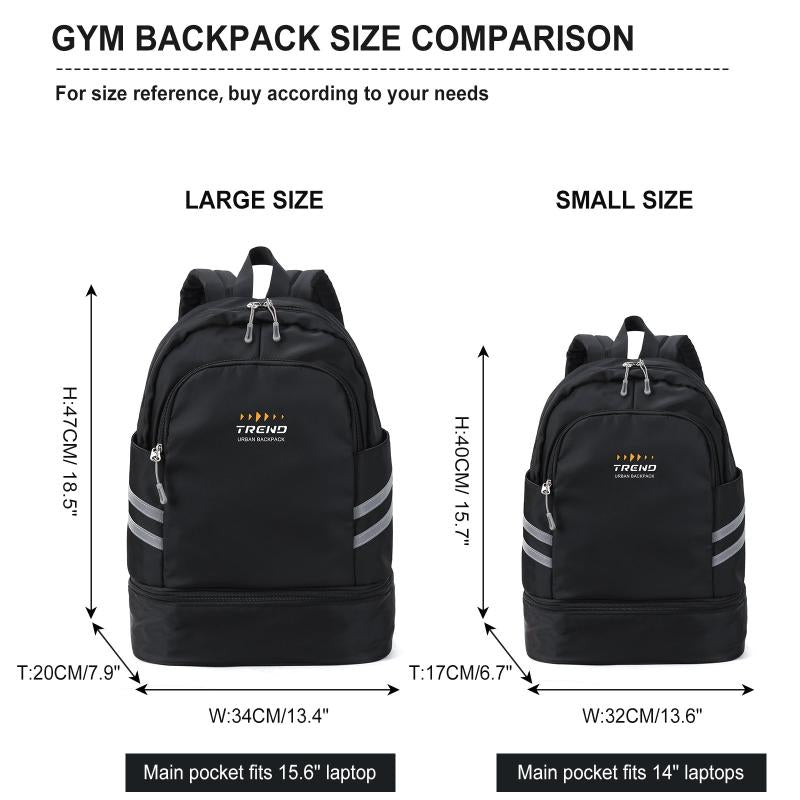 Sports Backpack with Shoes Compartment & Wet Pocket