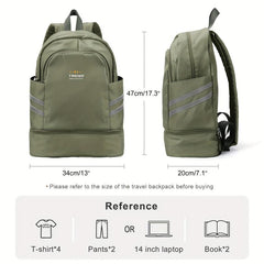 Sports Backpack with Shoes Compartment & Wet Pocket