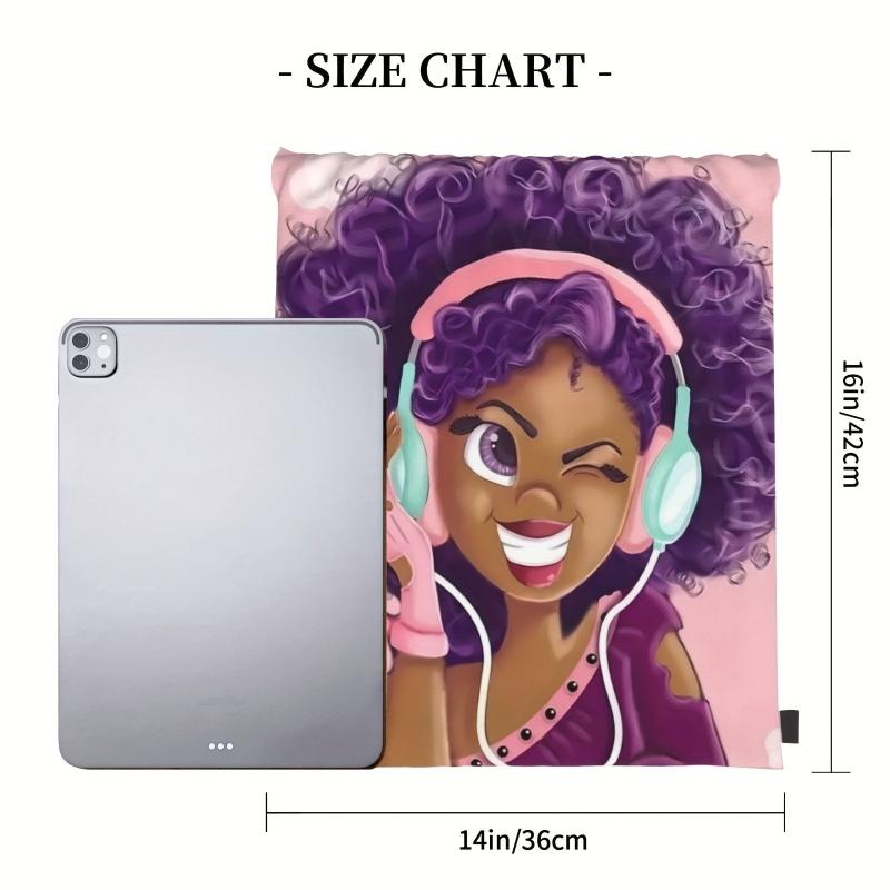 Personality Printed Drawstring Bag Street Style Drawstring Bag