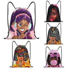 Personality Printed Drawstring Bag Street Style Drawstring Bag