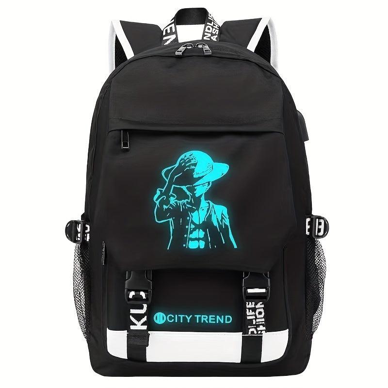 Casual Cartoon Luminous Backpack Large Capacity Oxford Cloth Backpack