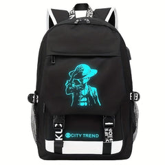 Casual Cartoon Luminous Backpack Large Capacity Oxford Cloth Backpack