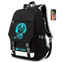 Casual Cartoon Luminous Backpack Large Capacity Oxford Cloth Backpack