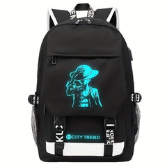 Casual Cartoon Luminous Backpack Large Capacity Oxford Cloth Backpack