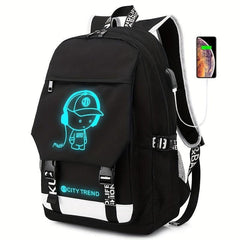 Casual Cartoon Luminous Backpack Large Capacity Oxford Cloth Backpack