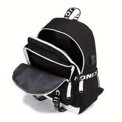 Flamingo Pattern Backpack with USB Charging Port