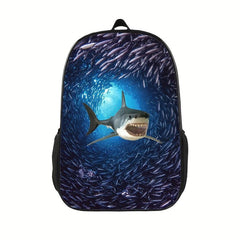 1PC Shark 3D Printing Backpack Lightweight Adjustable Straps Backpack